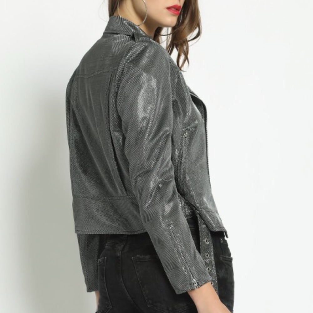 Metallic Moto Jacket - Picture 3 of 5